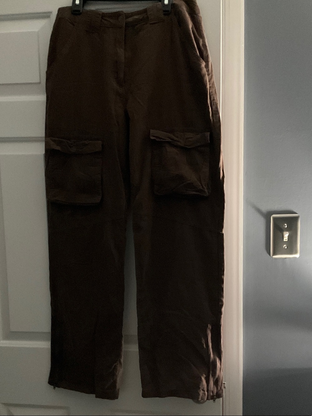 Vintage Havana Brown Cargo Pants with Flap Pockets